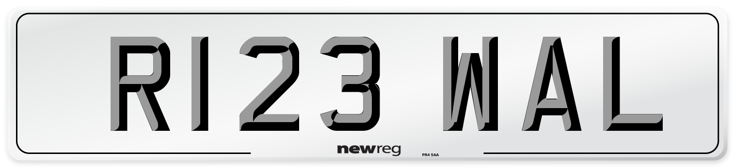 R123 WAL Front Number Plate