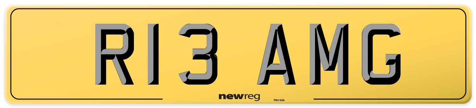 R13 AMG Rear Number Plate
