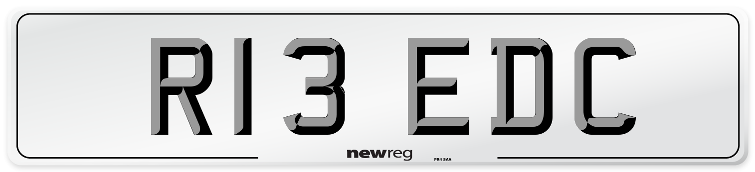 R13 EDC Front Number Plate