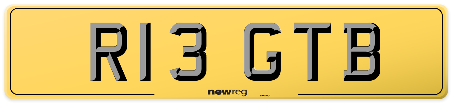 R13 GTB Rear Number Plate