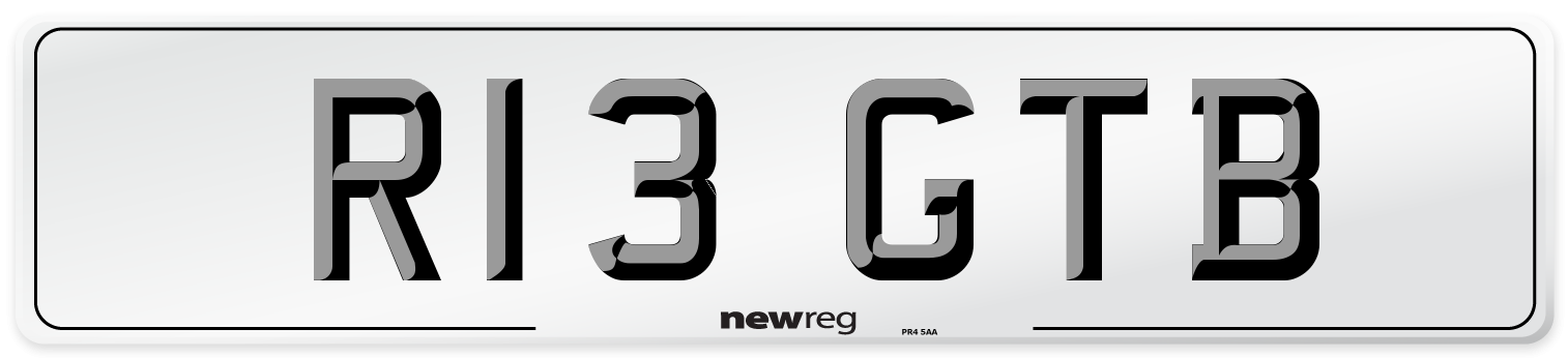 R13 GTB Front Number Plate