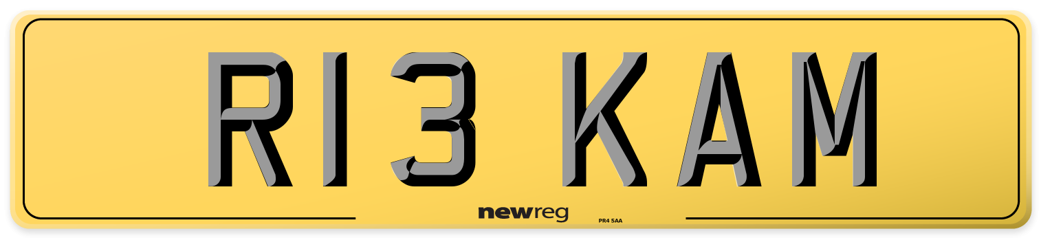 R13 KAM Rear Number Plate