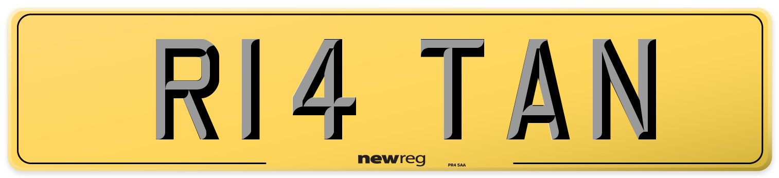 R14 TAN Rear Number Plate