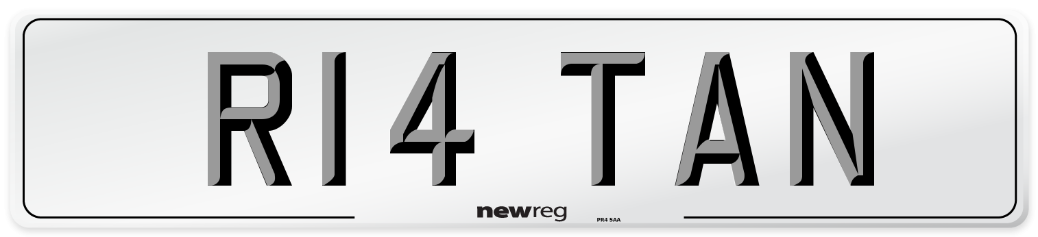 R14 TAN Front Number Plate