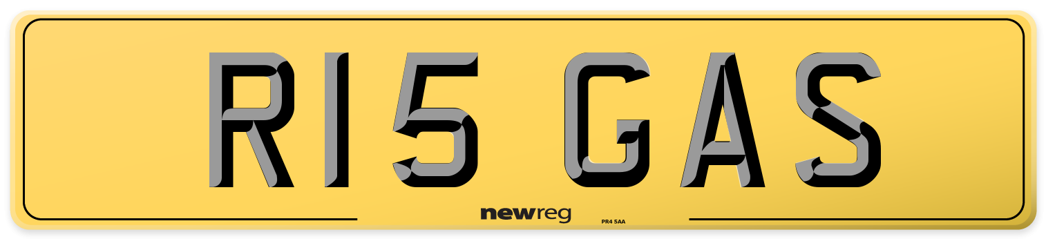 R15 GAS Rear Number Plate