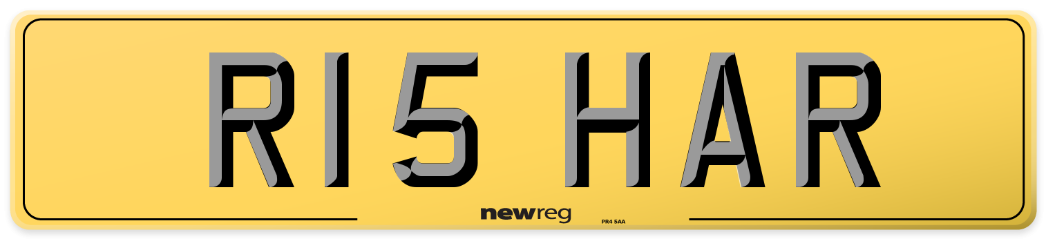 R15 HAR Rear Number Plate