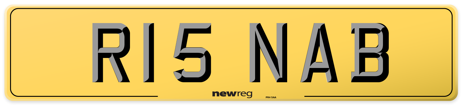 R15 NAB Rear Number Plate