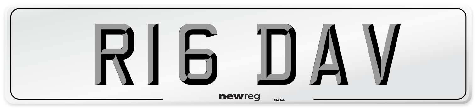 R16 DAV Front Number Plate