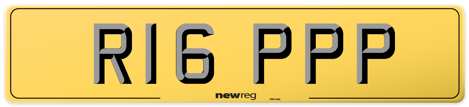R16 PPP Rear Number Plate