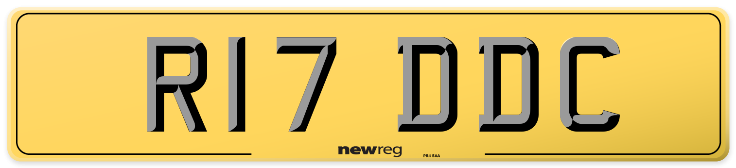 R17 DDC Rear Number Plate