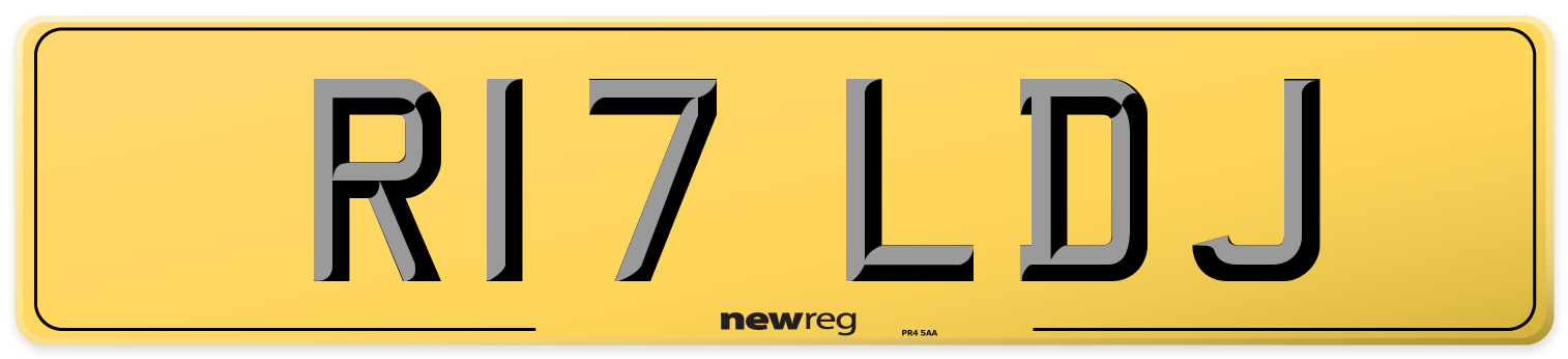 R17 LDJ Rear Number Plate