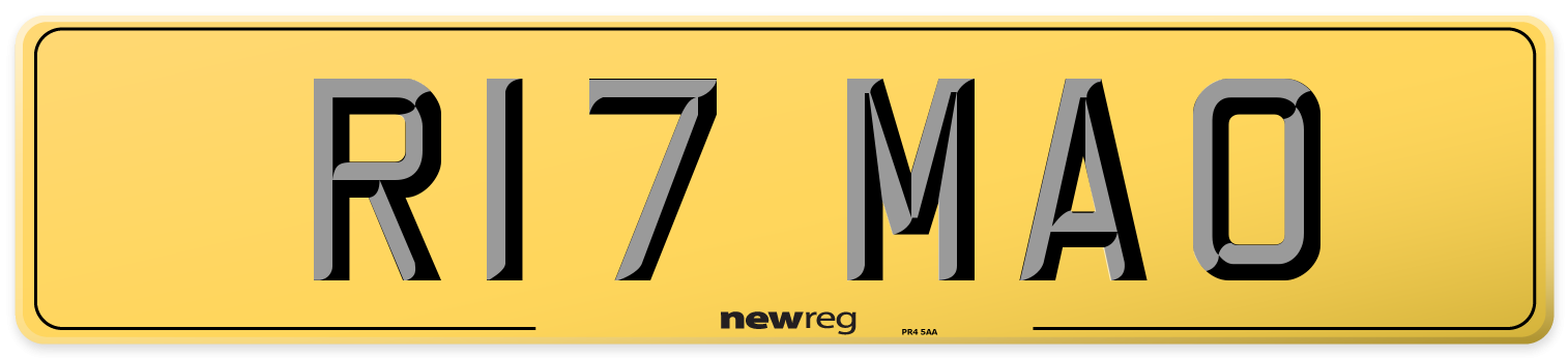 R17 MAO Rear Number Plate