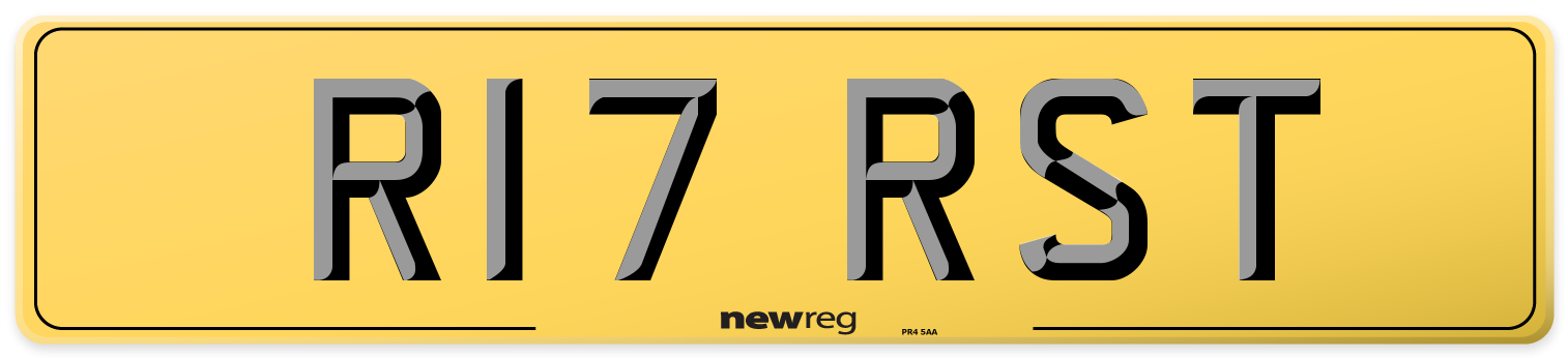 R17 RST Rear Number Plate