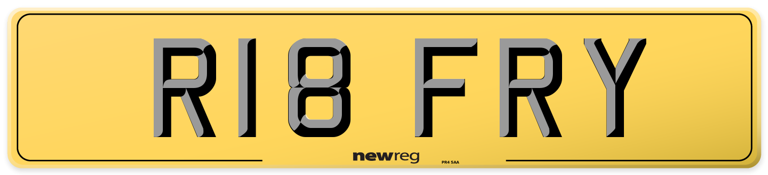 R18 FRY Rear Number Plate