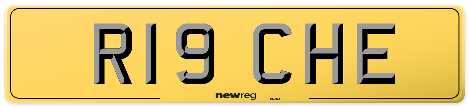 R19 CHE Rear Number Plate