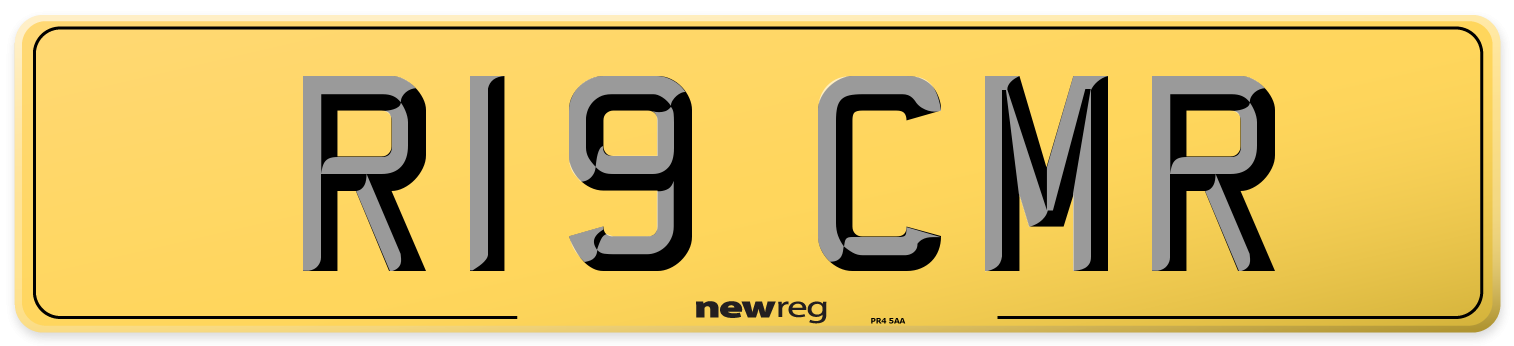 R19 CMR Rear Number Plate