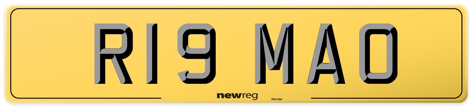R19 MAO Rear Number Plate