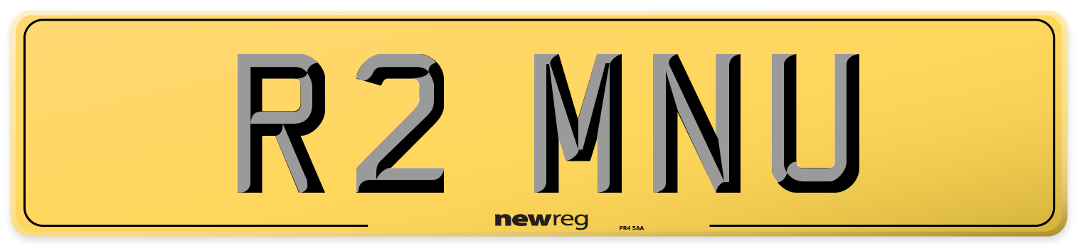 R2 MNU Rear Number Plate
