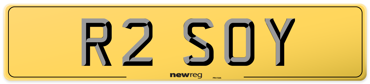 R2 SOY Rear Number Plate