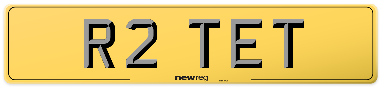 R2 TET Rear Number Plate