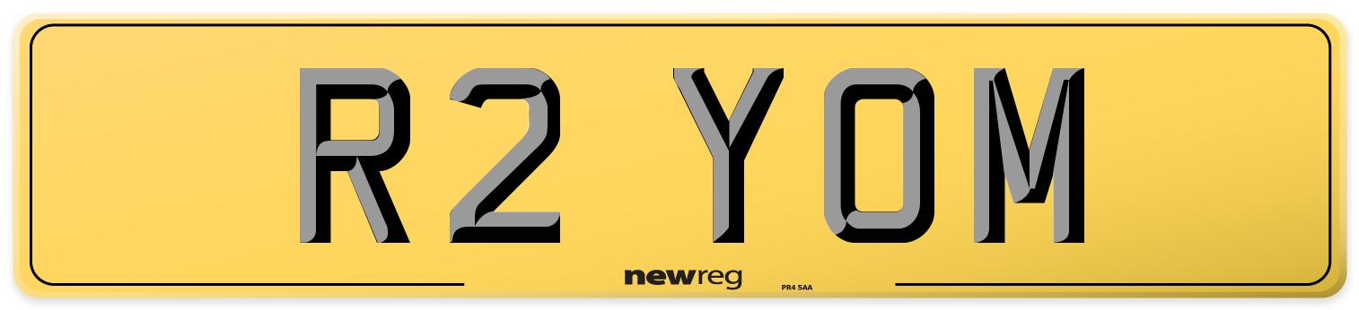 R2 YOM Rear Number Plate