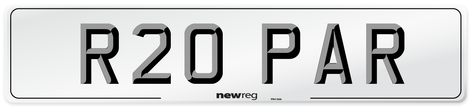 R20 PAR Front Number Plate