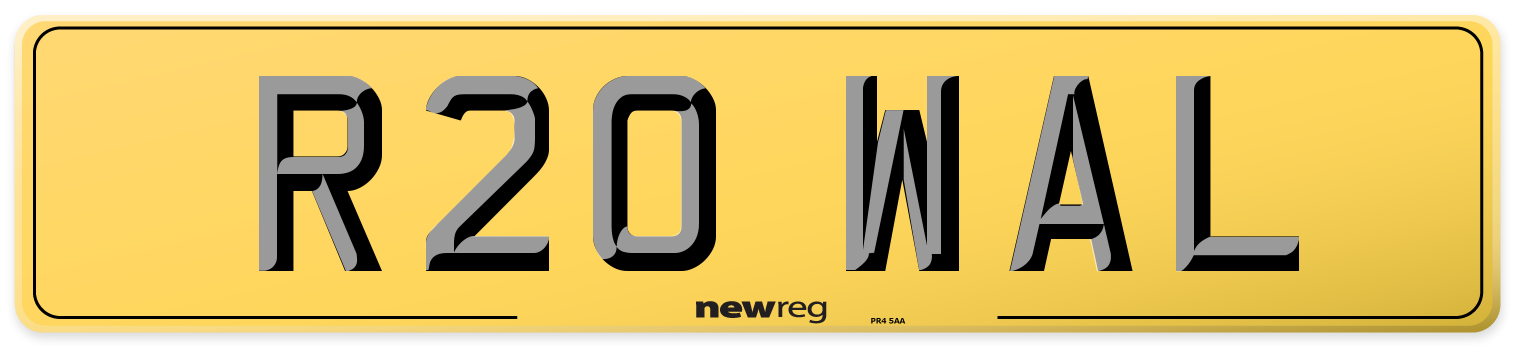 R20 WAL Rear Number Plate
