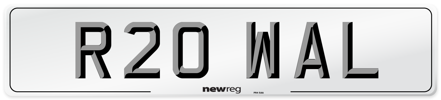 R20 WAL Front Number Plate