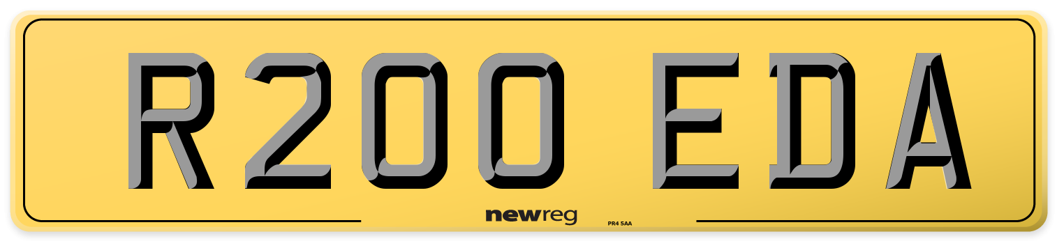 R200 EDA Rear Number Plate