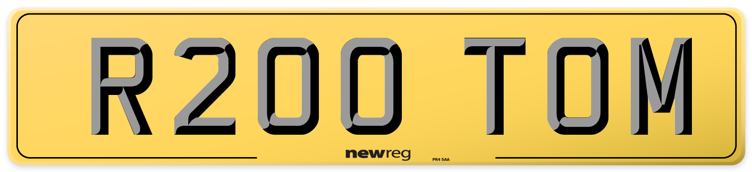 R200 TOM Rear Number Plate
