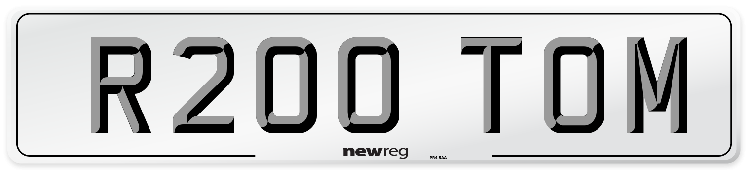 R200 TOM Front Number Plate