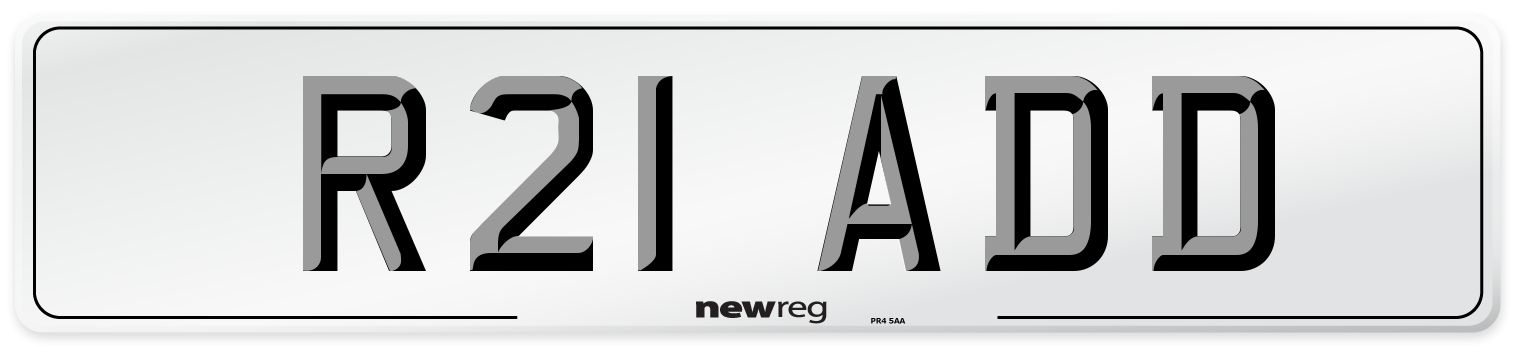R21 ADD Front Number Plate