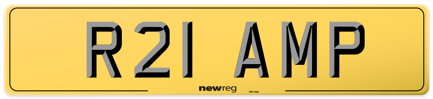 R21 AMP Rear Number Plate