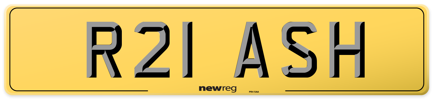 R21 ASH Rear Number Plate