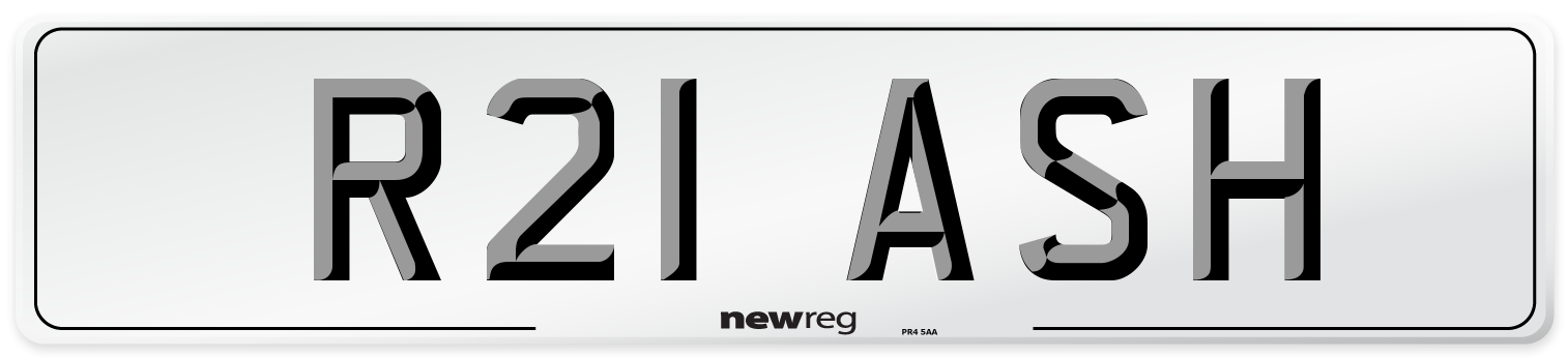 R21 ASH Front Number Plate
