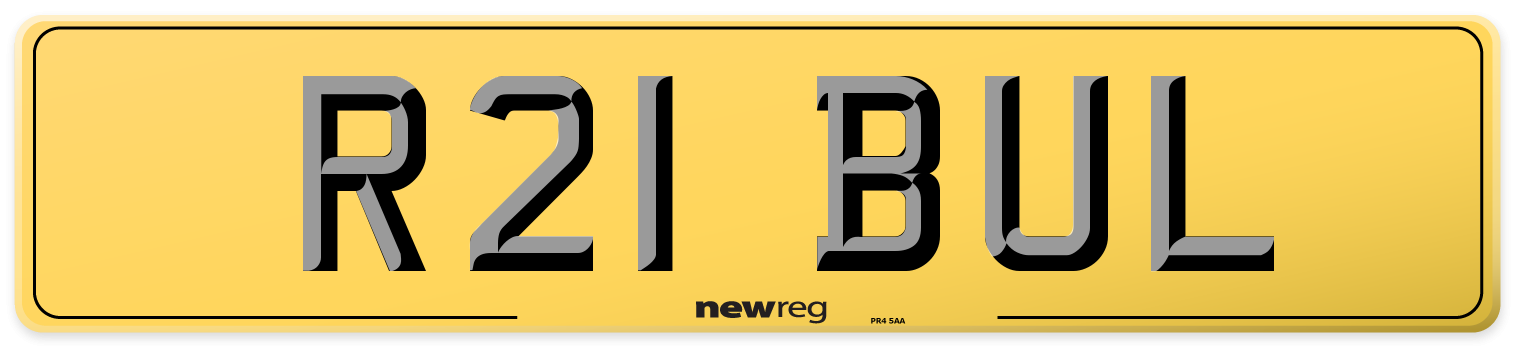 R21 BUL Rear Number Plate