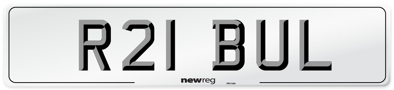 R21 BUL Front Number Plate