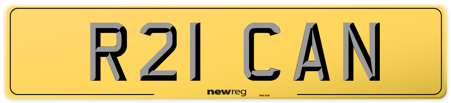 R21 CAN Rear Number Plate