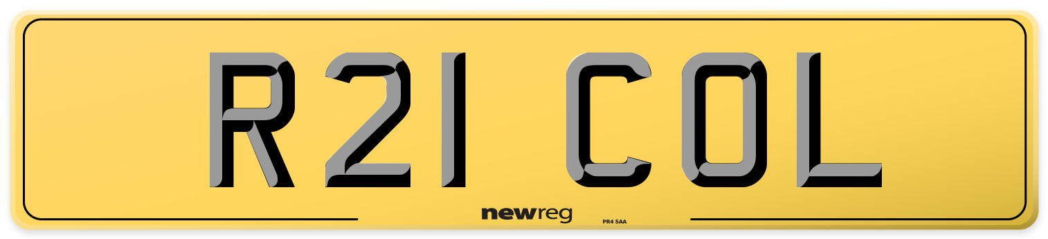 R21 COL Rear Number Plate