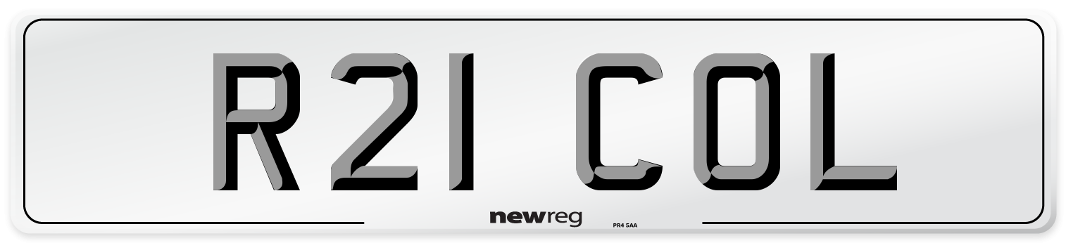 R21 COL Front Number Plate