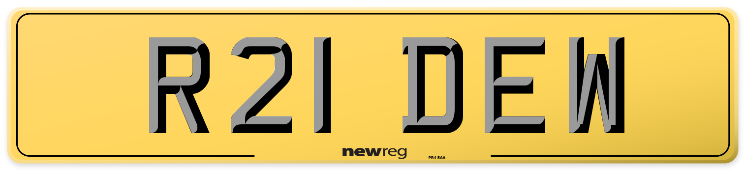 R21 DEW Rear Number Plate