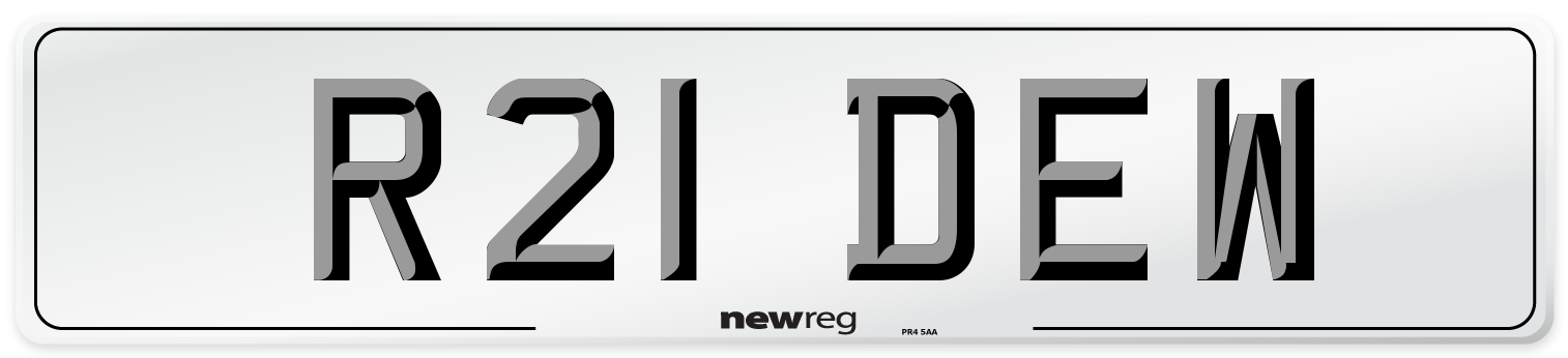 R21 DEW Front Number Plate