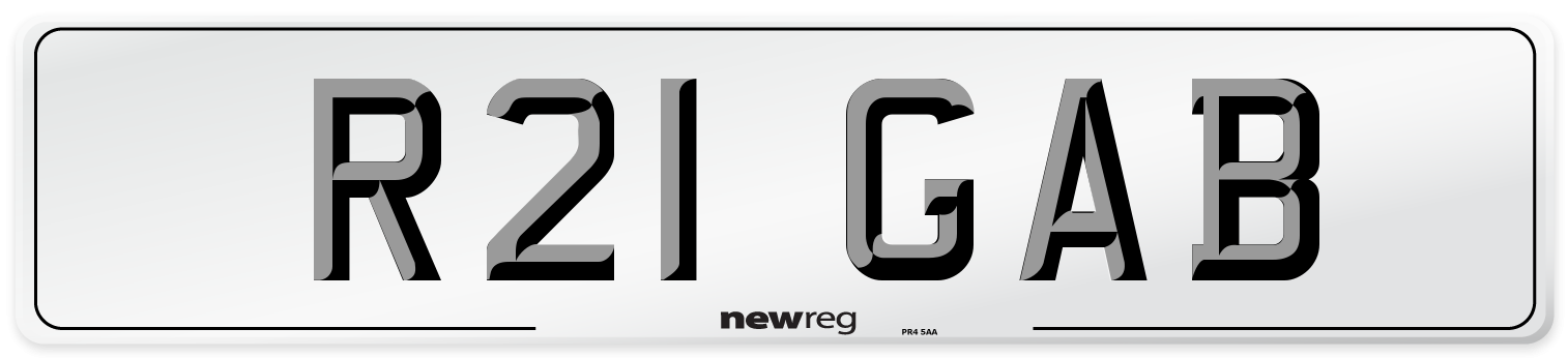 R21 GAB Front Number Plate