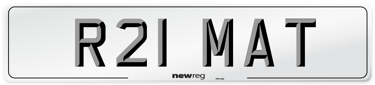 R21 MAT Front Number Plate