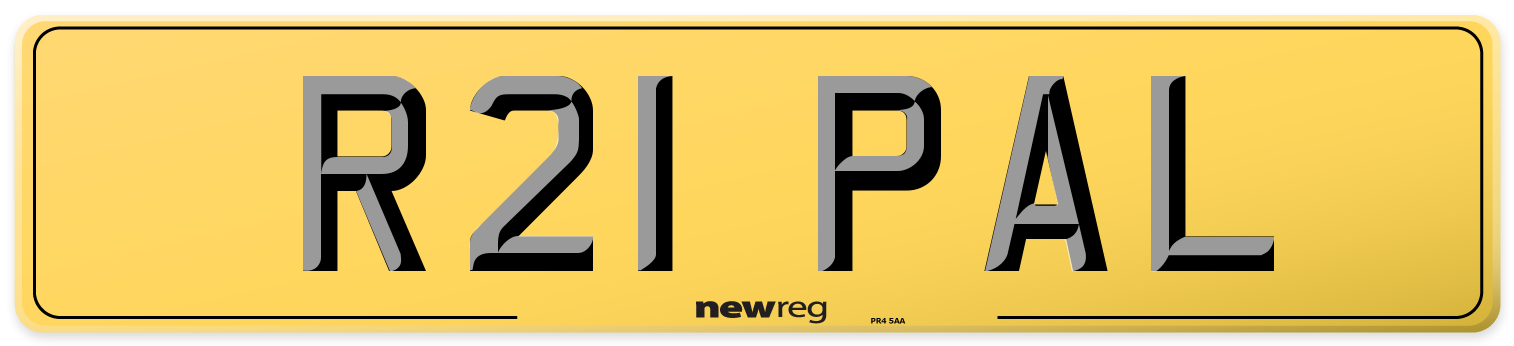 R21 PAL Rear Number Plate