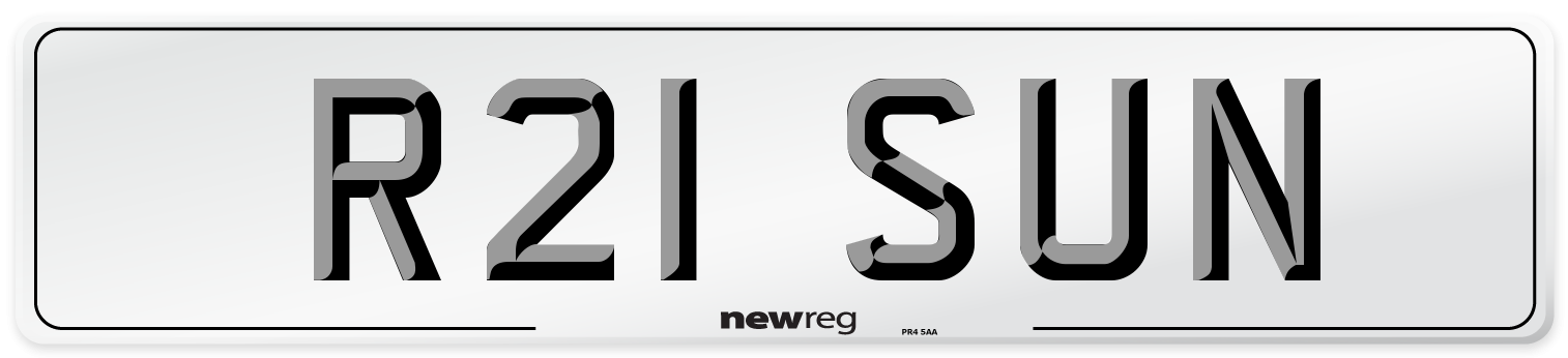 R21 SUN Front Number Plate