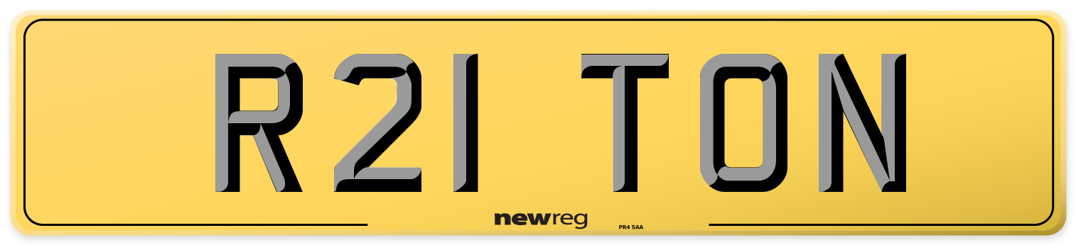 R21 TON Rear Number Plate
