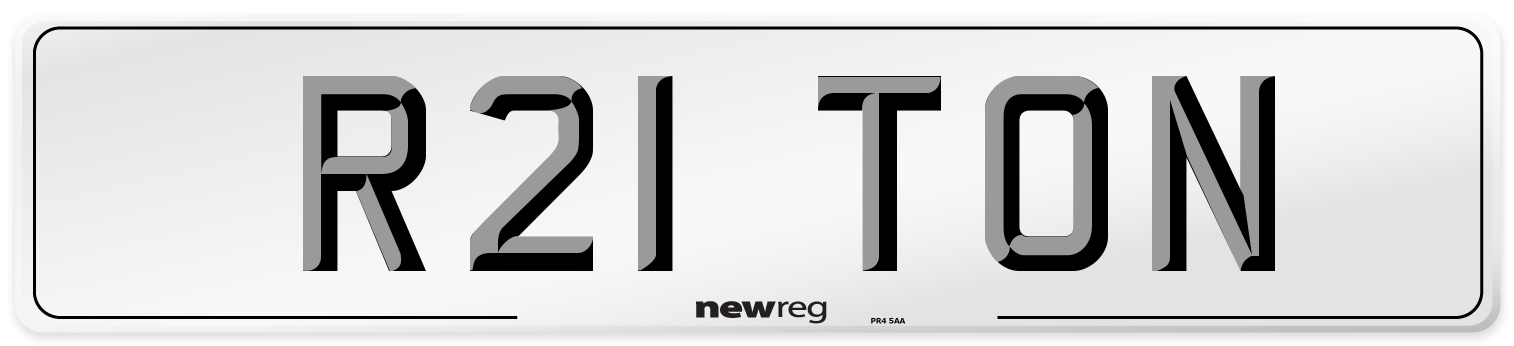 R21 TON Front Number Plate