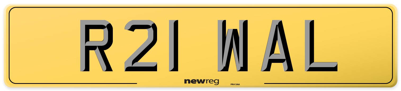 R21 WAL Rear Number Plate