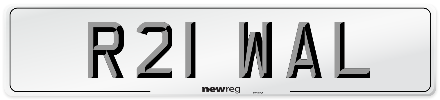 R21 WAL Front Number Plate